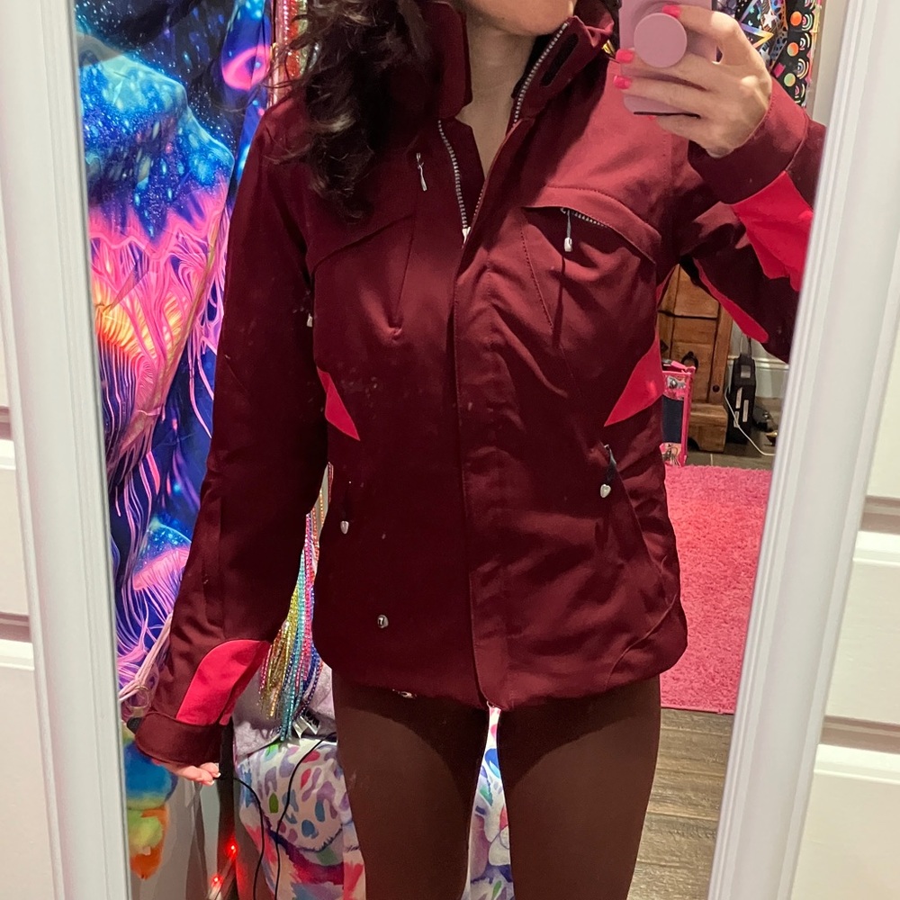 Spyder Women's Burgundy Utility Ski Jacket with Pink Accents NWOT